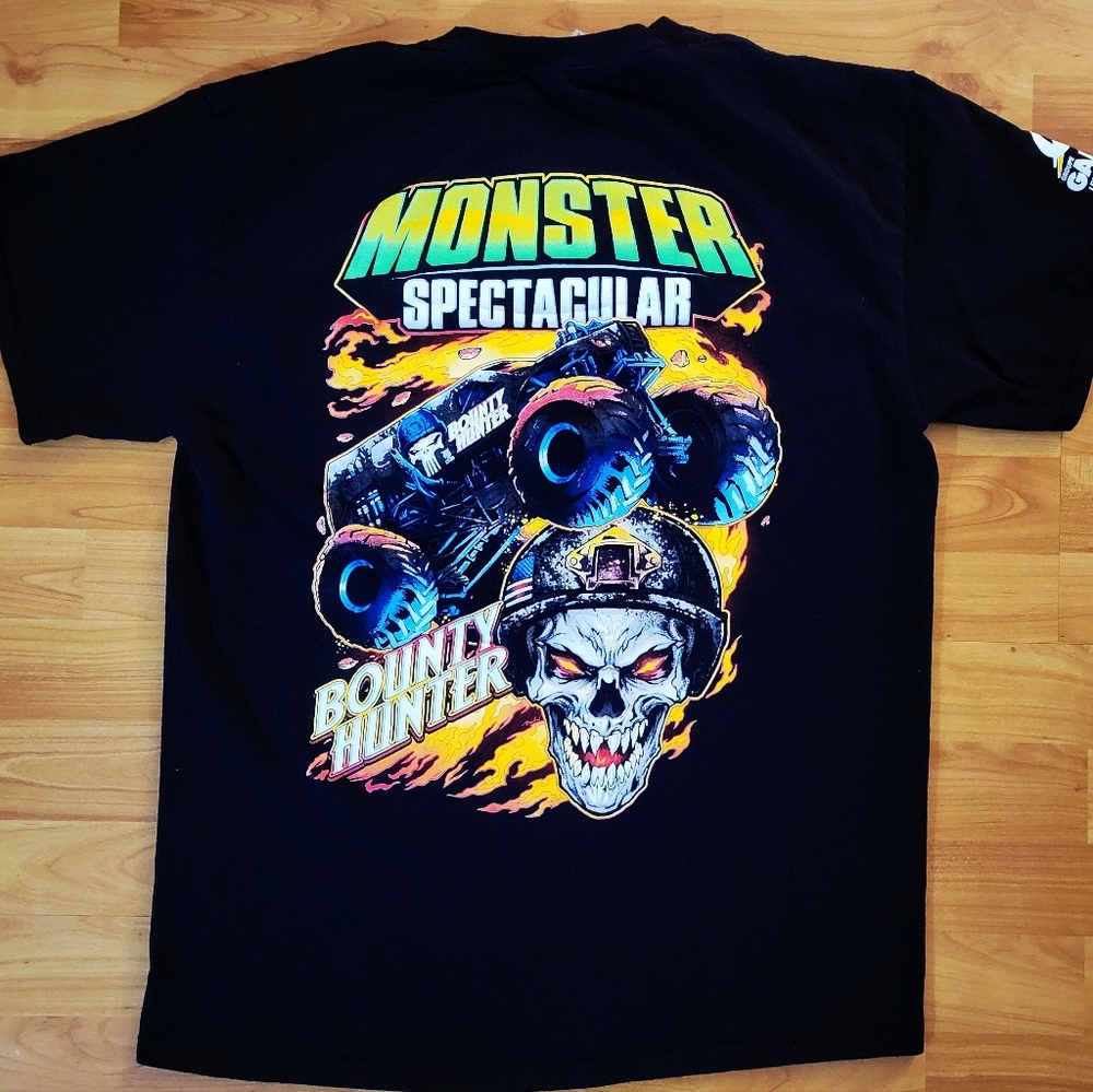 Monster Spectacular "Bounty Hunter" Monster Truck Graphic Black T-Shirt - Large